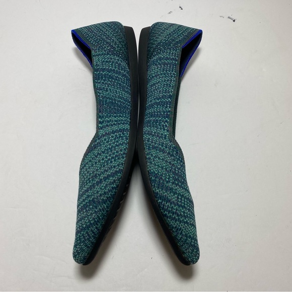 Rothy's Aqua Heather The Point Flats Blue-Green Recycled Textile Size 7 - Picture 14 of 15